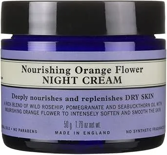 Neal's Yard Remedies | Nourishing Orange Flower Night Cream | Vegan| Replenishes Skin Overnight | Moisturize Dry Skin | 50g
