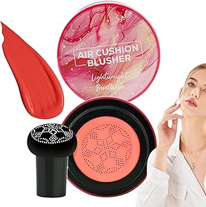 Shurzzesj Cushion Blush,Face Blush | Beauty Cosmetics Long-Lasting Highlighter Contour for Wedding Festive Holiday Everyday