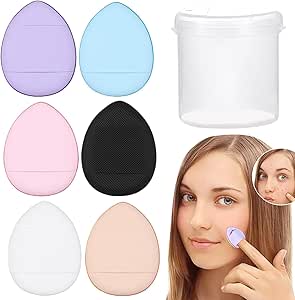 Finger Puff - Facial Puff Sponge Set of 6,Tiny Makeup Puff, for Foundation, Concealer, Eye Shadow, Beauty Makeup Tools