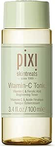 Pixi Vitamin-C Tonic,Brightening & Soothing Facial Toner, Boost Skin Luminosity, Infused With Vitamin-C & Ferulic Acid, Alcohol Free Daily Toner, 100Ml 3.4Fl Oz