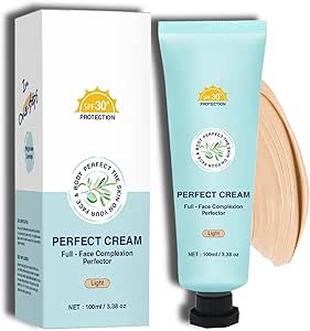 Shimmery Beauty Body Coverage Perfector with SPF30, 12H Hydrating CC Cream, Full Coverage Foundation & Concealer Cream, Waterproof, Transfer-Resistant Skin Tint Makeup for All Skin Types (Medium)