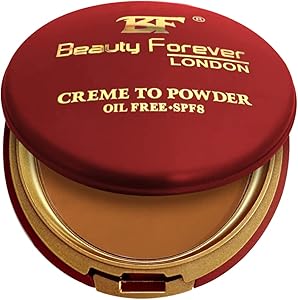 Beauty Forever Creme to Powder Foundation, Lightweight Formula Oil Free, Matte Finish Face Foundation, Suitable For All Skin Types, Cool Natural Looks, Available in 16 Shades (Honey (CTP107-B))