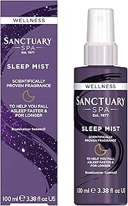 Sanctuary Spa Pillow Spray, Sleep Mist for Face, Body and Pillow with Hyaluronic Acid, Vegan and Cruelty Free, 100 ml