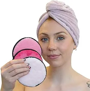 TRIXES Reusable Microfibre Make-up Remover Pads 3 Pack - Pink - Environmentally Friendly Beauty Accessory - Machine Washable Makeup Removal Facecloths