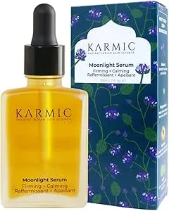 Karmic Skin Anti Ageing Face Serum: Bakuchiol + Vitamin C | Wrinkles, Dark Spots, Hyperpigmentation Night Treatment | Best Natural Retinol | Hydrating Collagen Boosting Facial Oil | Dark Spot Remover