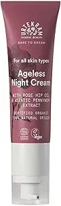 Urtekram Soft Wild Rose Ageless Anti Aging Night Cream - With Rosehip Oil and Vitamin C -Hyaluronic Acid Moisturizer - Dare to Dream Range - Natural, Organic and Vegan 50 ml